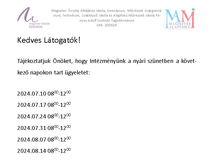 Nyári ügyelet